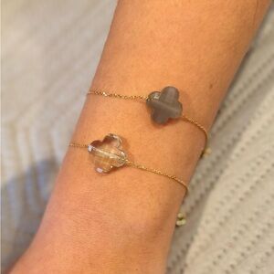 Morganne Bello Labradorite Clover 18 kt yellow Gold  Bracelet